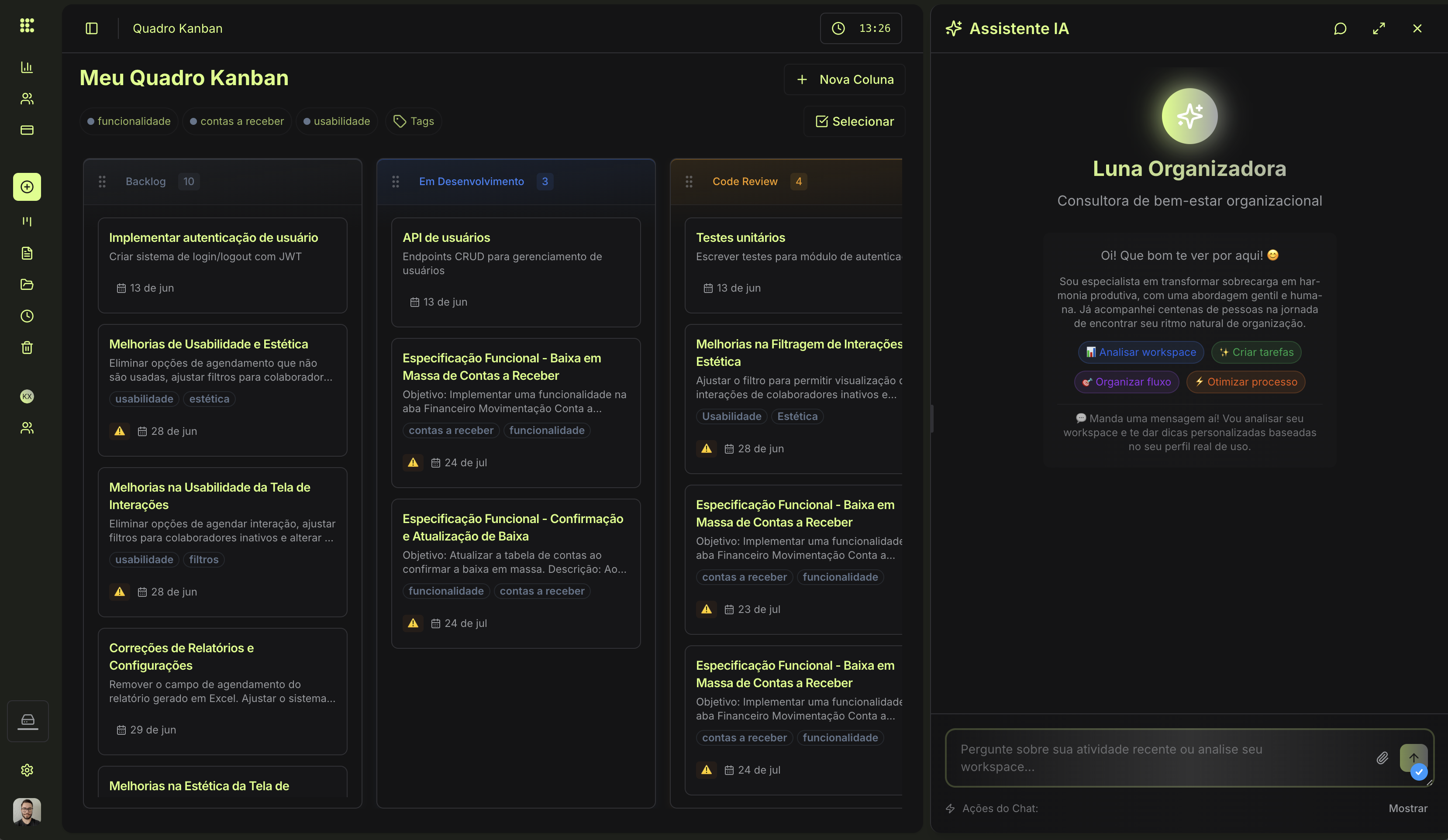 Dashboard Kanbix